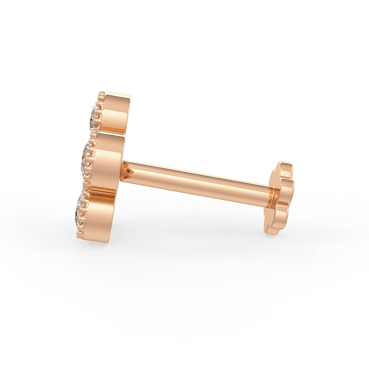 Daisy Flower Diamond Cartilage Stud 18ct Rose Gold Earring 0.33ct