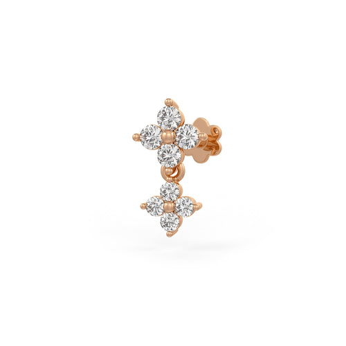 0.15ct diamond daisy flower nose stud in 18ct rose gold