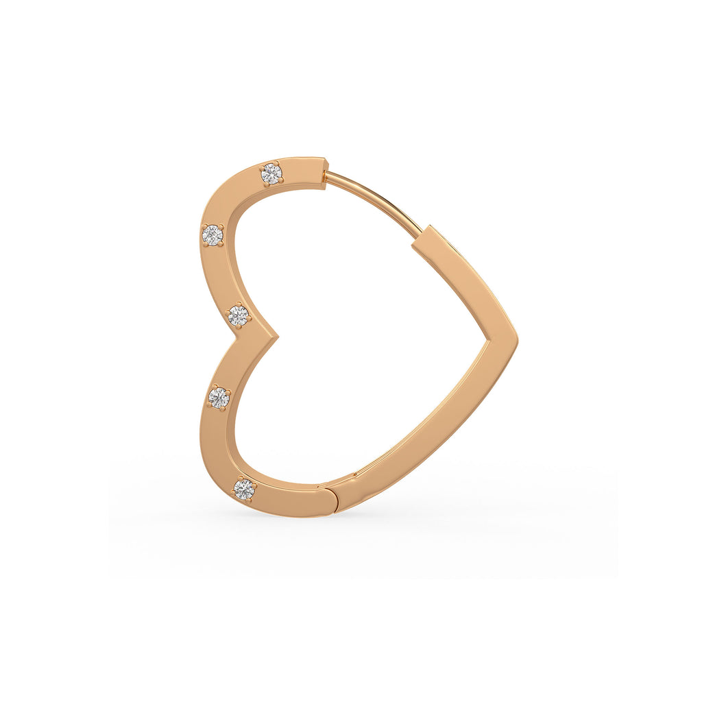 1ct Diamond Heart Earrings Rose Gold
