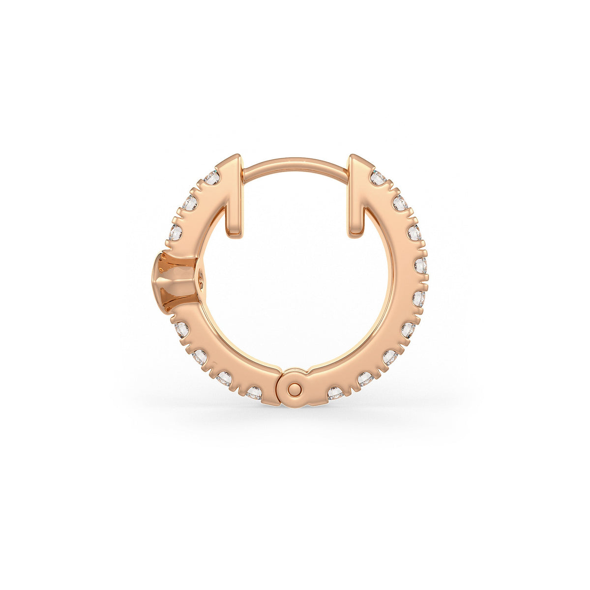 18ct Rose Gold Full Eternity 10mm Diamond Hoop Earrings 0.35ct Marquise solitaire (Singular) Cartilage or Lobe
