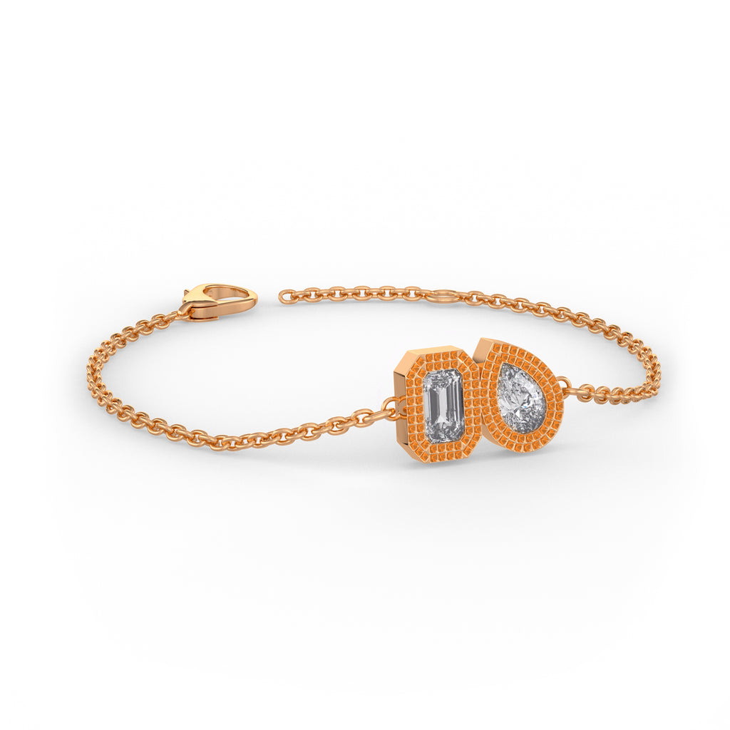Toi Et Moi Diamond Bracelet 0.40ct in 18ct Rose Gold