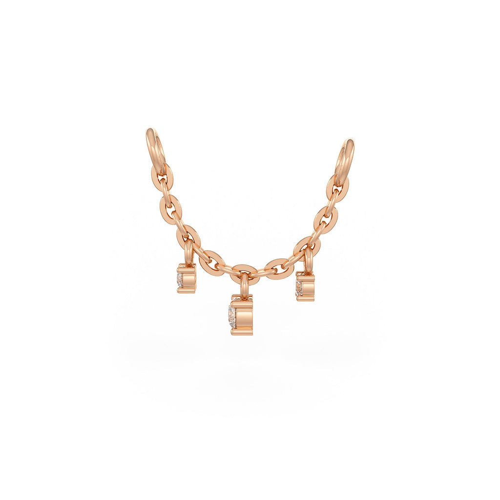 Diamond Connector Charm Chain in 18ct Rose Gold