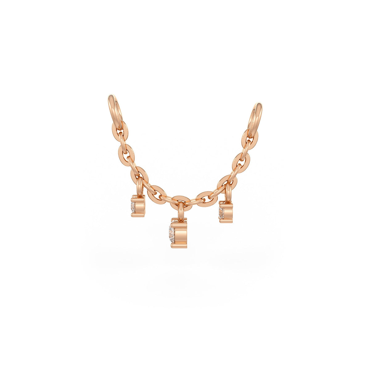 Diamond Connector Charm Chain in 18ct Rose Gold
