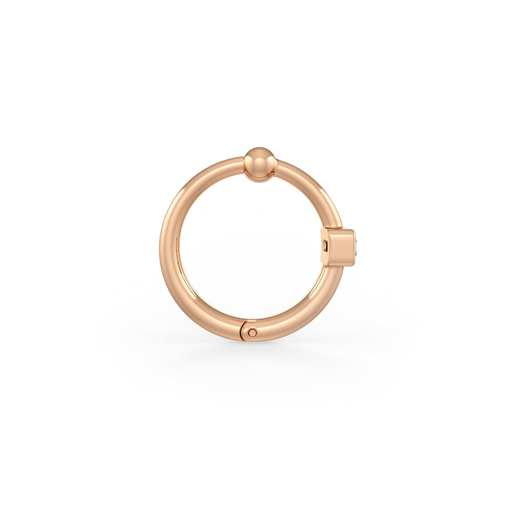 Modern baguette diamond nose ring