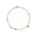 Diamond Bracelet in 18ct Rose Gold 0.22ct Charm Disc on Chain
