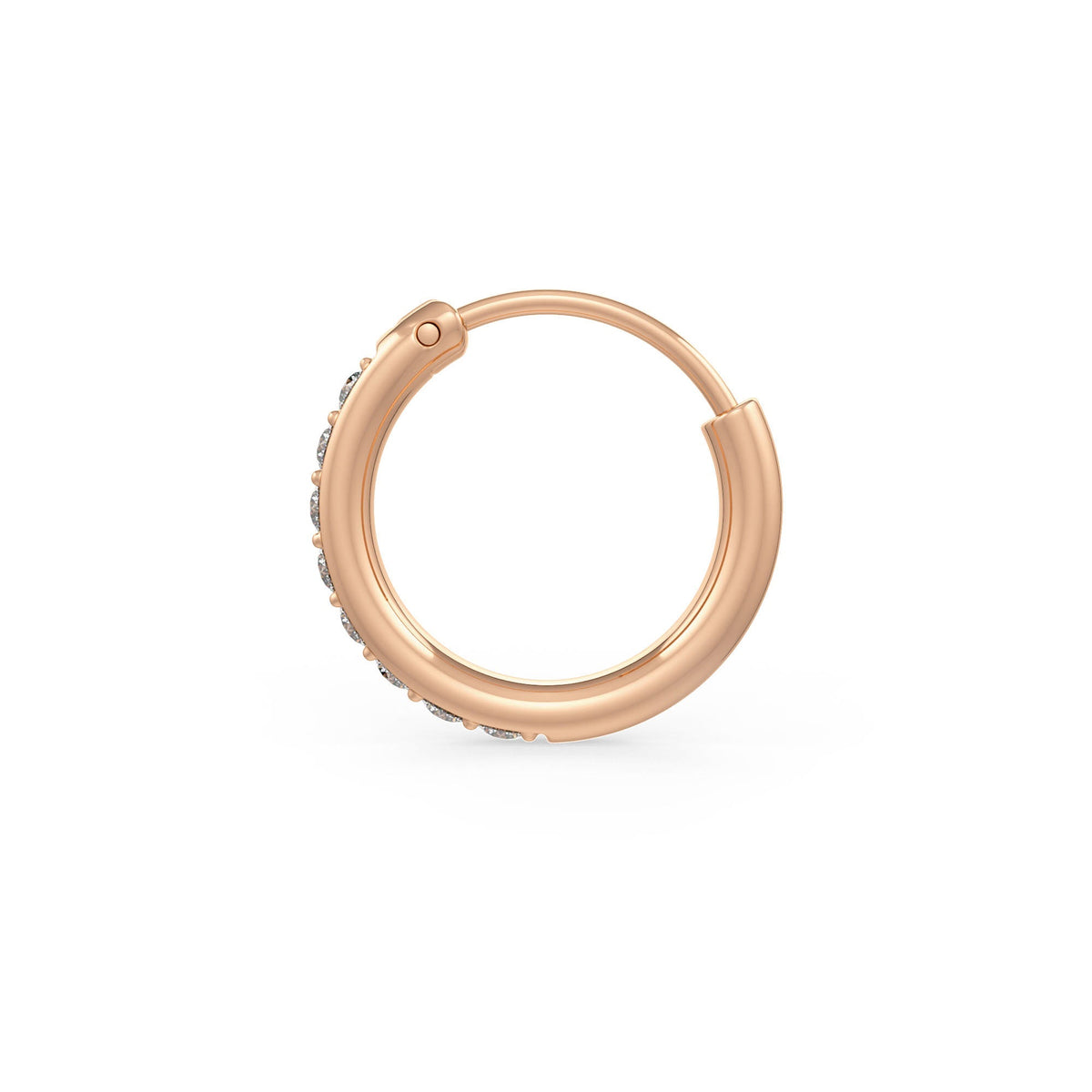 Round rose gold hoop nose ring