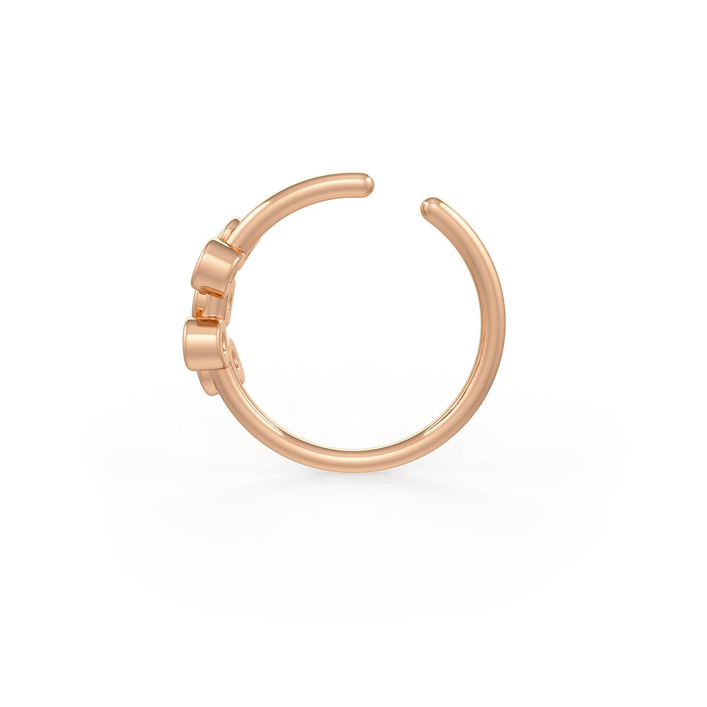 18ct rose gold diamond bubble piercing hoop