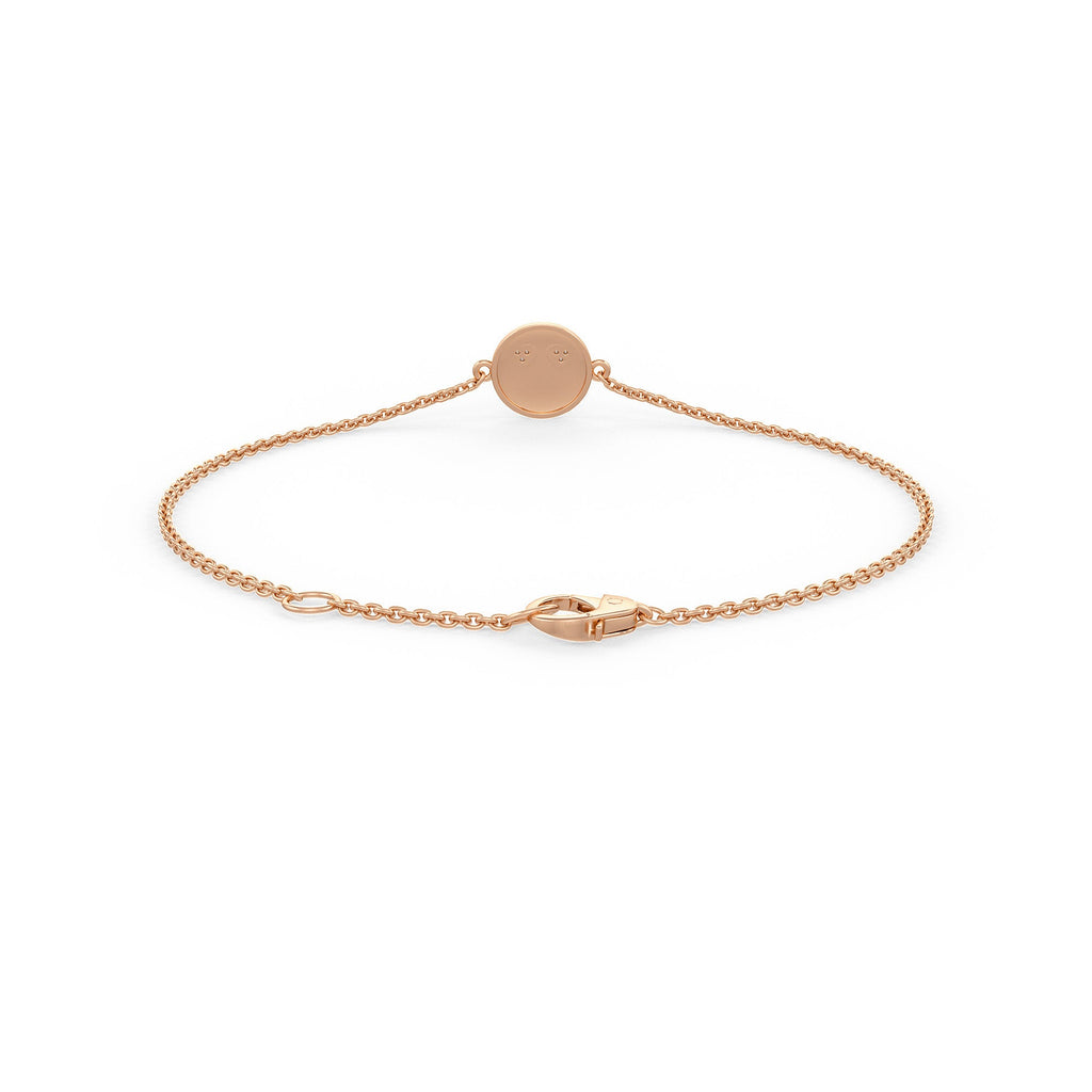 Back vIew of Luxury emoji diamond bracelet gold 