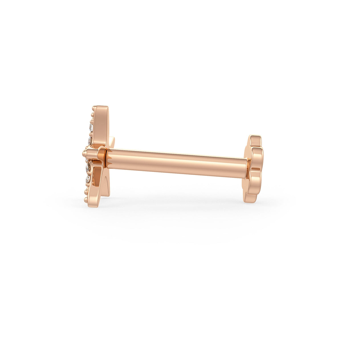 Starfish Diamond Nose Stud Pin 18ct Rose Gold