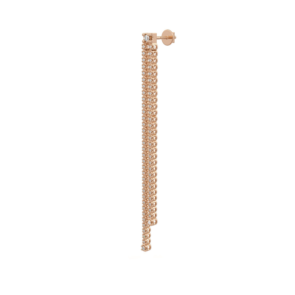 Premium 7cm diamond earring in 18ct rose gold