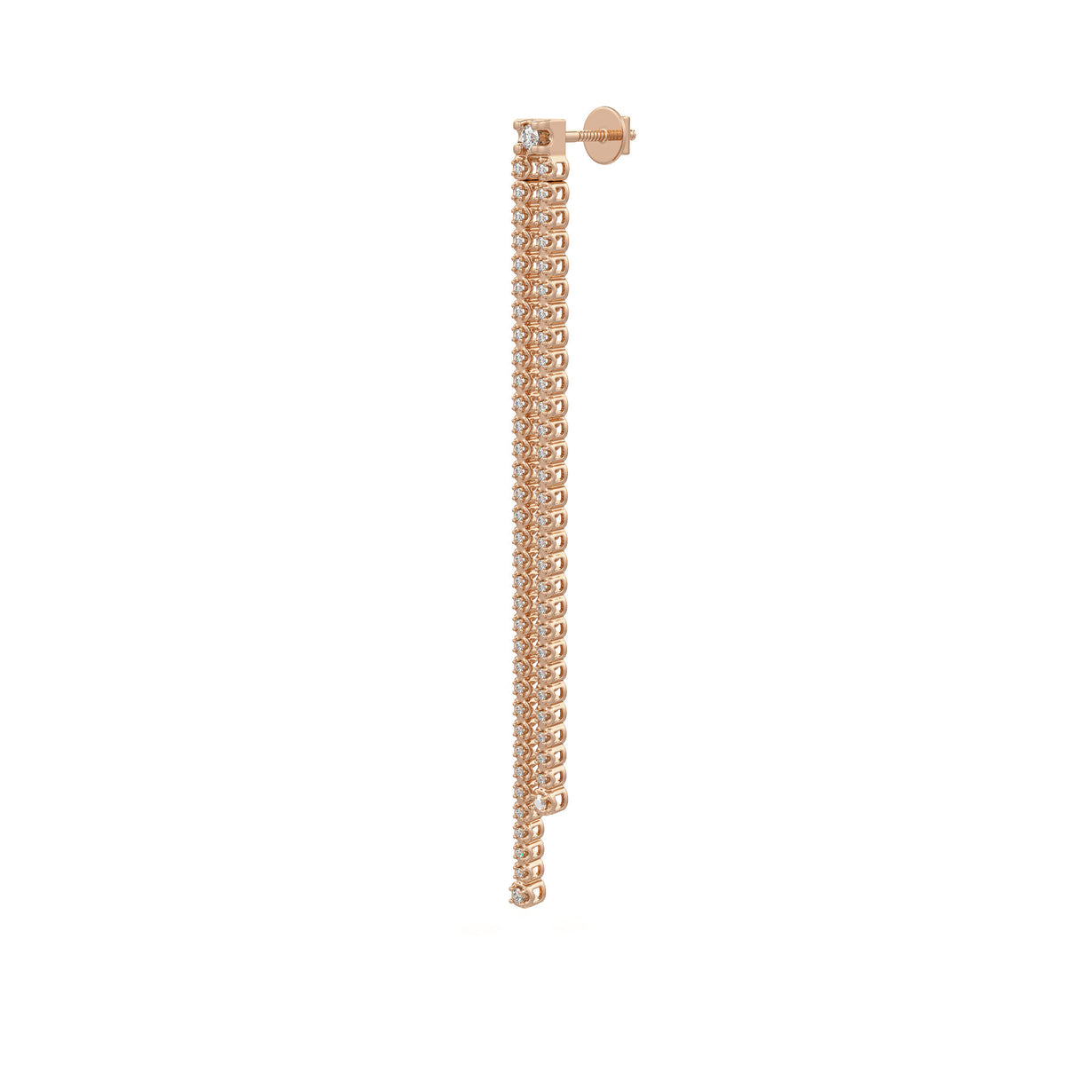 Premium 7cm diamond earring in 18ct rose gold