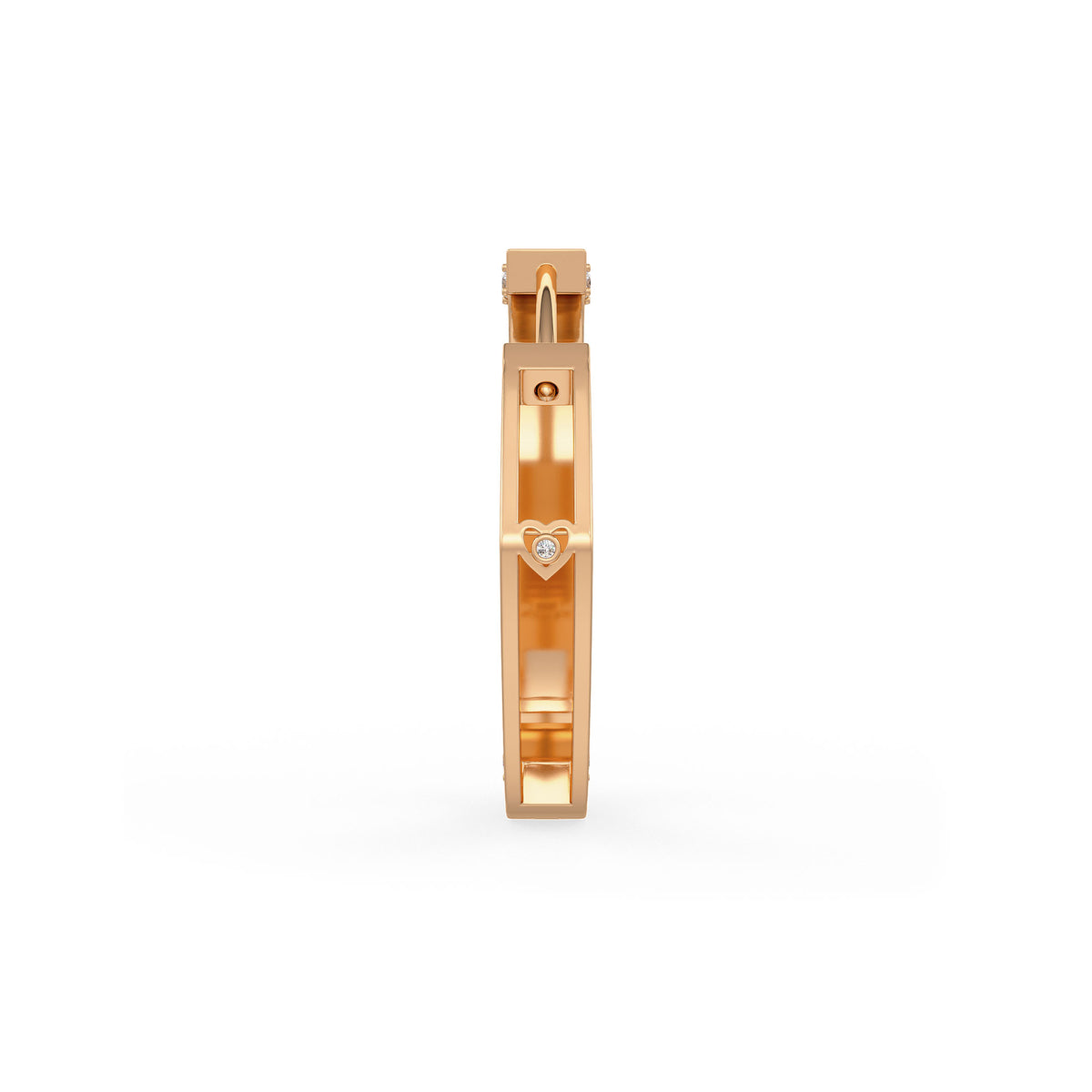 1ct Diamond Heart Earrings Rose Gold