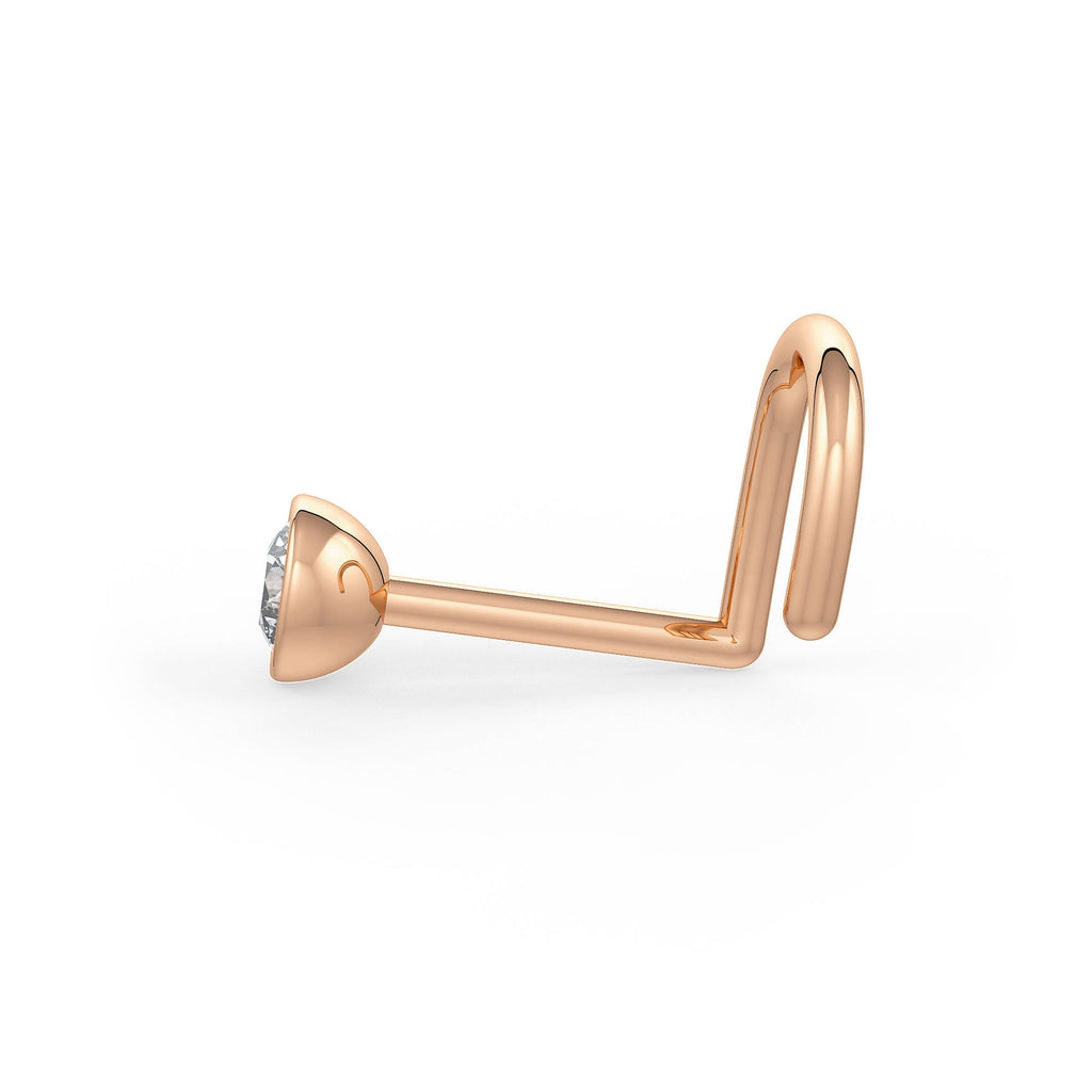 Solitär-Nasenstecker mit Lünettenfassung | 0,07 ct VS