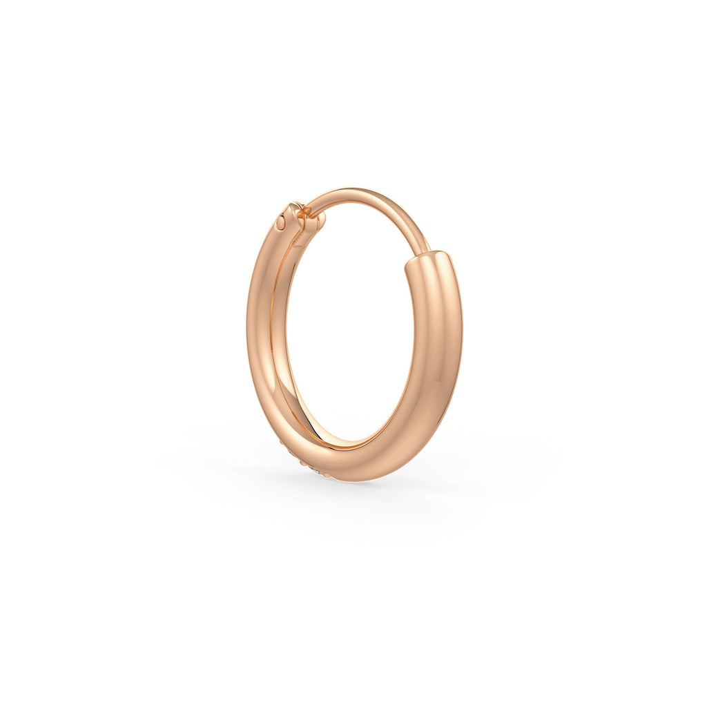 Skinny hoop nose ring in 18ct rose gold