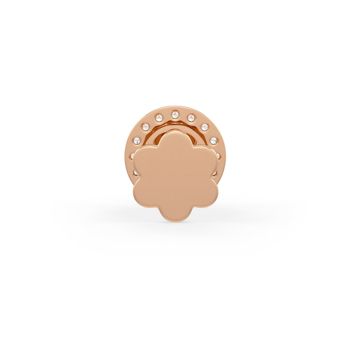 Rose gold nasal stud with diamond evil eye design