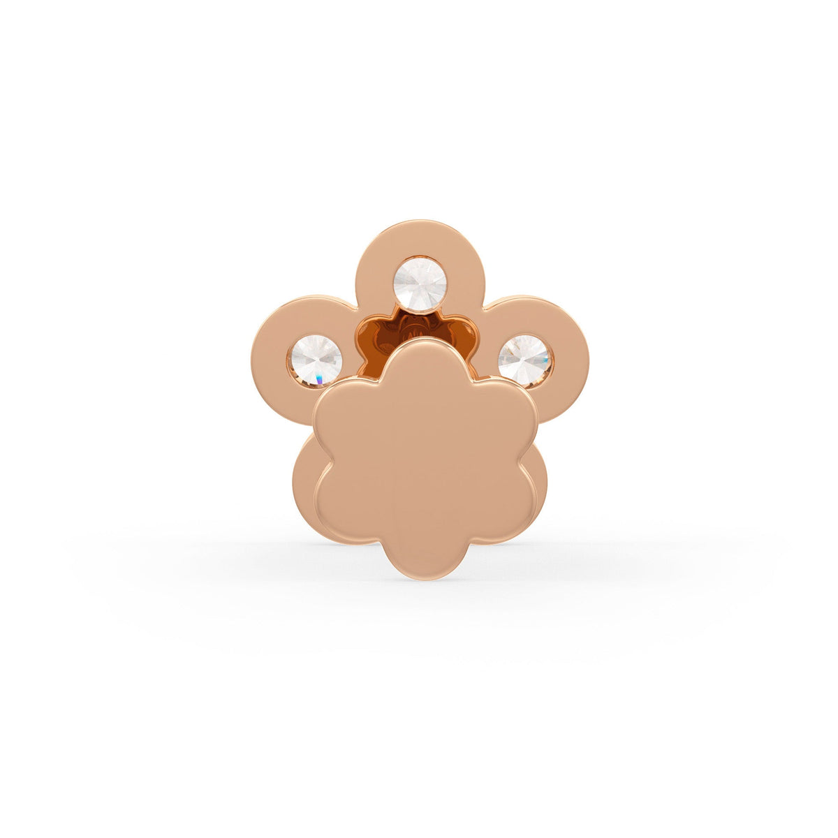 Daisy Flower Diamond Nose Stud 18ct Rose Gold Large 0.33ct