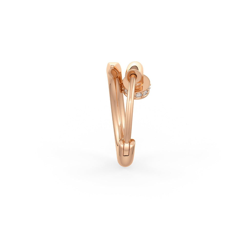 Detailed view of diamond nail inspired nose ring