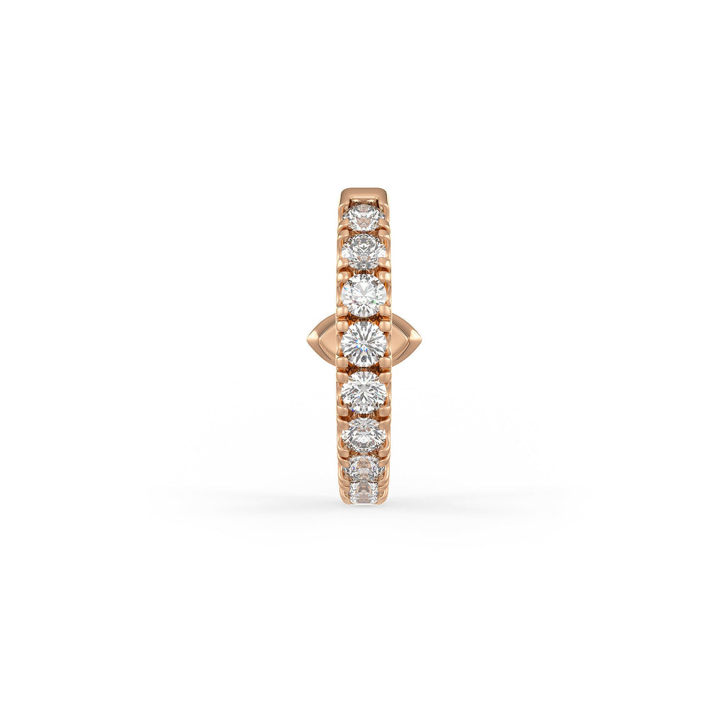 18ct Rose Gold Full Eternity 10mm Diamond Hoop Earrings 0.35ct Marquise solitaire (Singular) Cartilage or Lobe