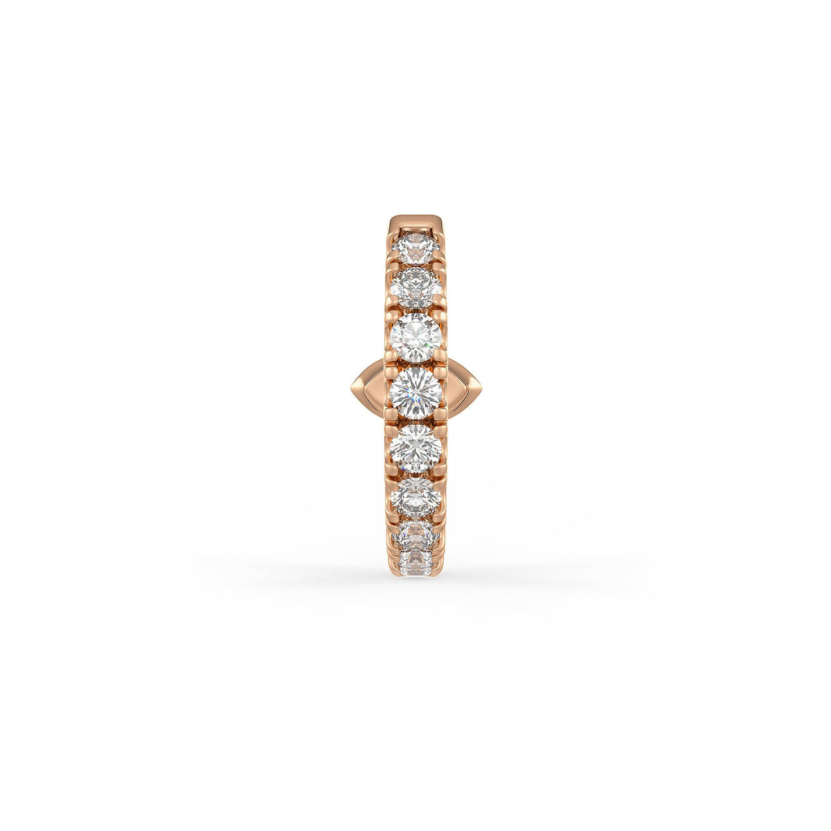 18ct Rose Gold Full Eternity 10mm Diamond Hoop Earrings 0.35ct Marquise solitaire (Singular) Cartilage or Lobe