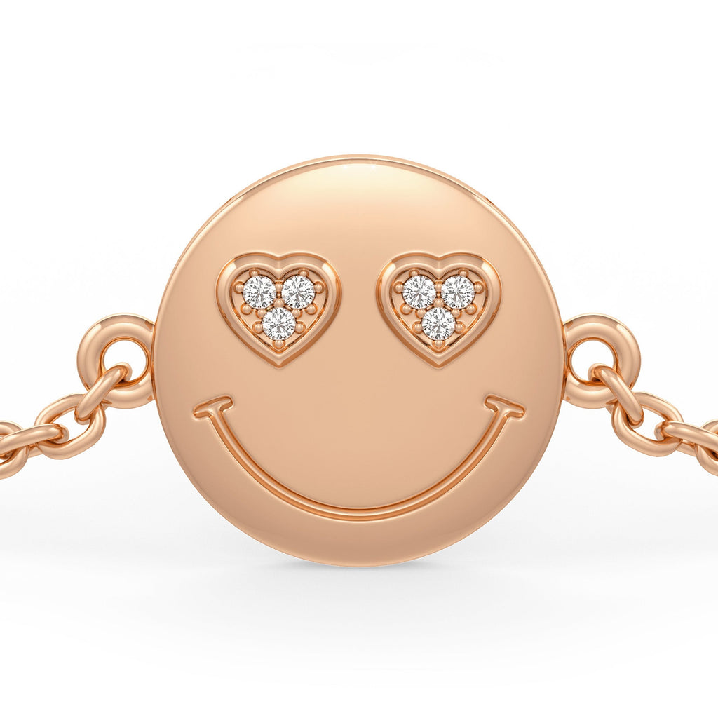 Heart eyes emoji diamond bracelet