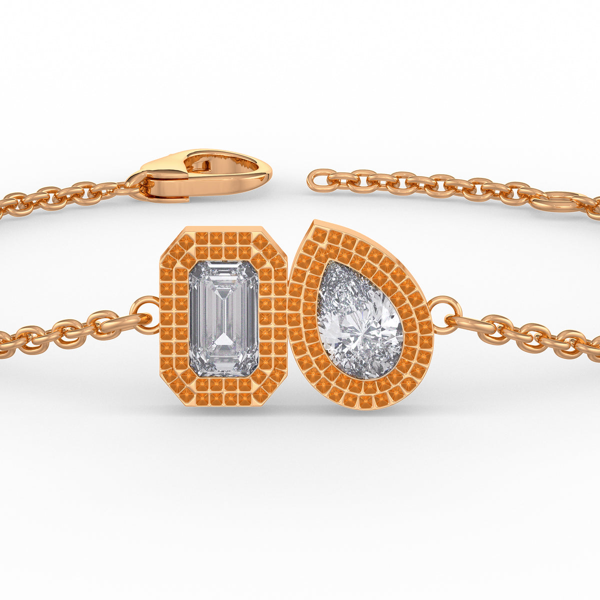 Toi Et Moi Diamond Bracelet 0.40ct in 18ct Rose Gold