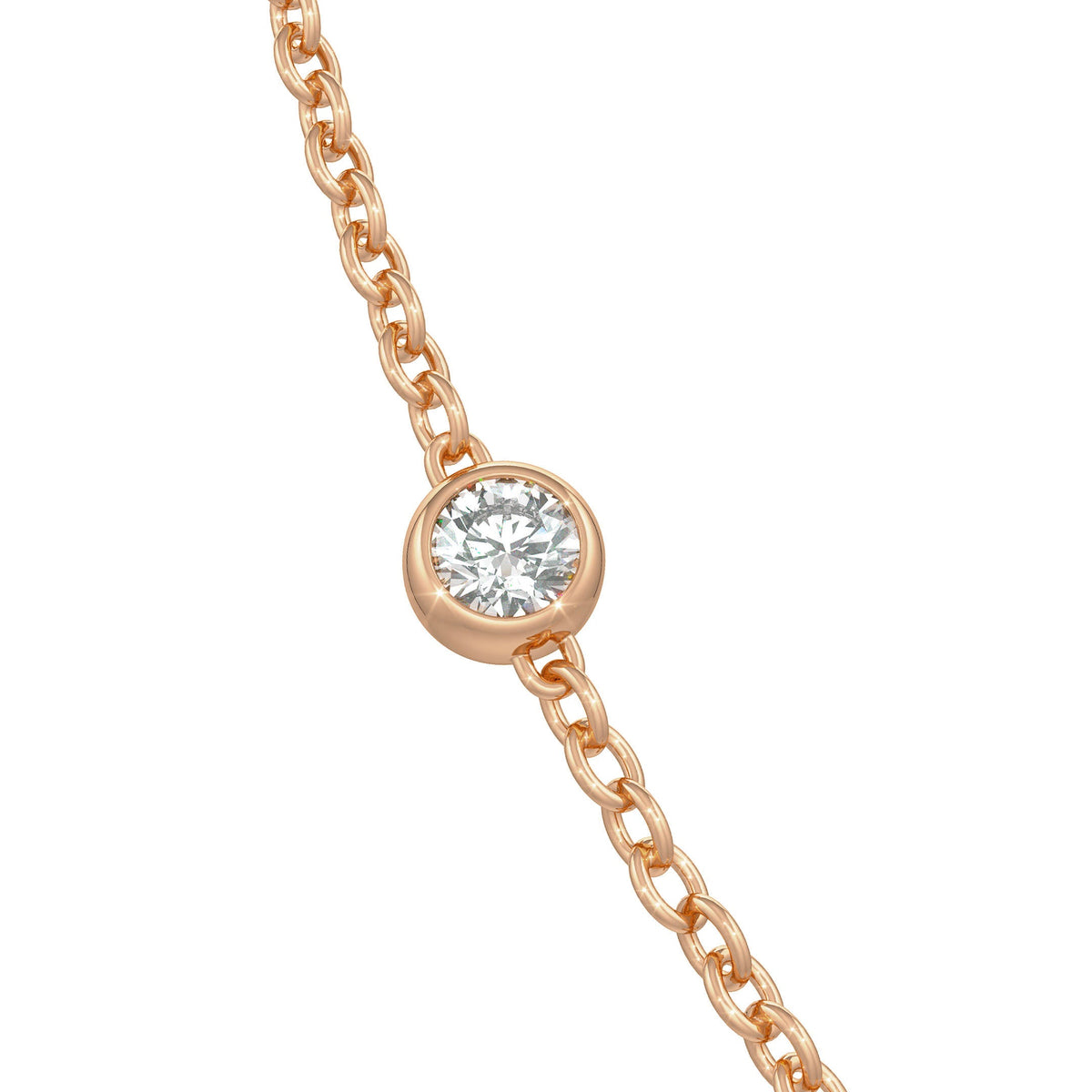 Magnificent 10ct Diamond Lariat Necklace Rose Gold
