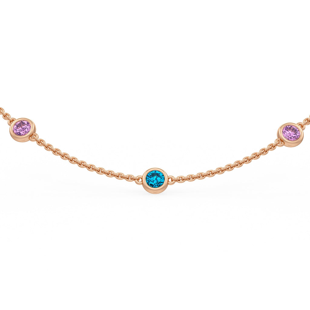 Elegant pink sapphire and topaz necklace