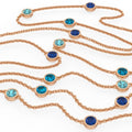 Blue necklace in solid 18ct rose gold