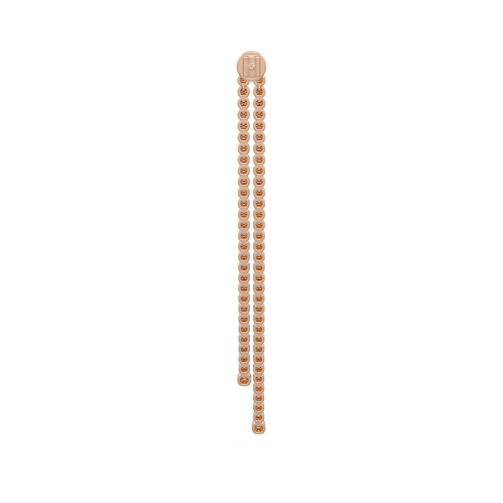 Back view of a radiant 0.90ct tennis earring