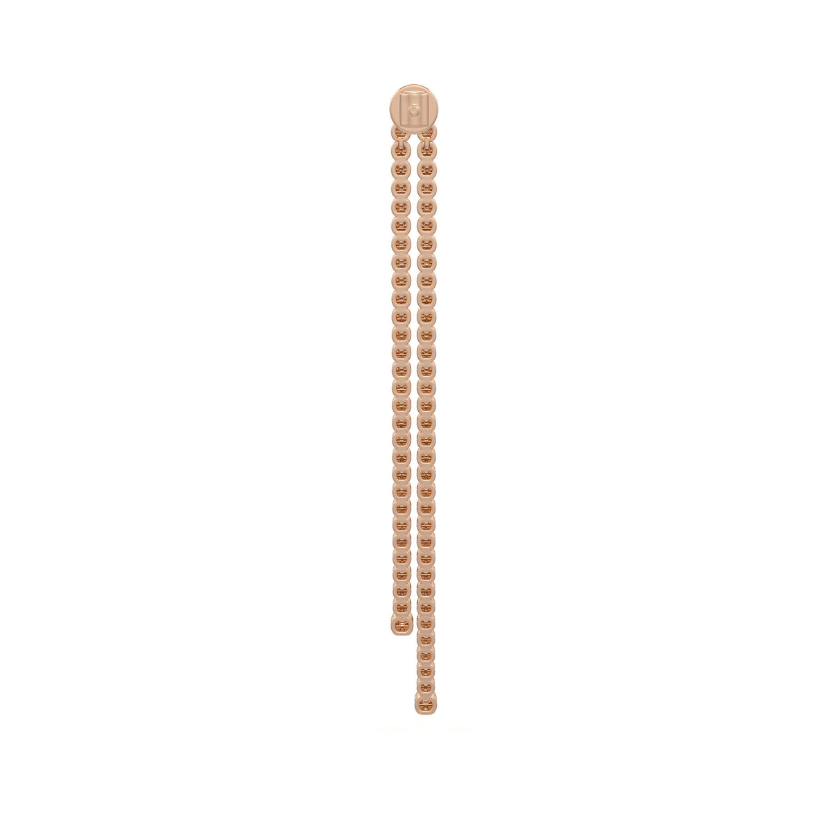 Back view of a radiant 0.90ct tennis earring