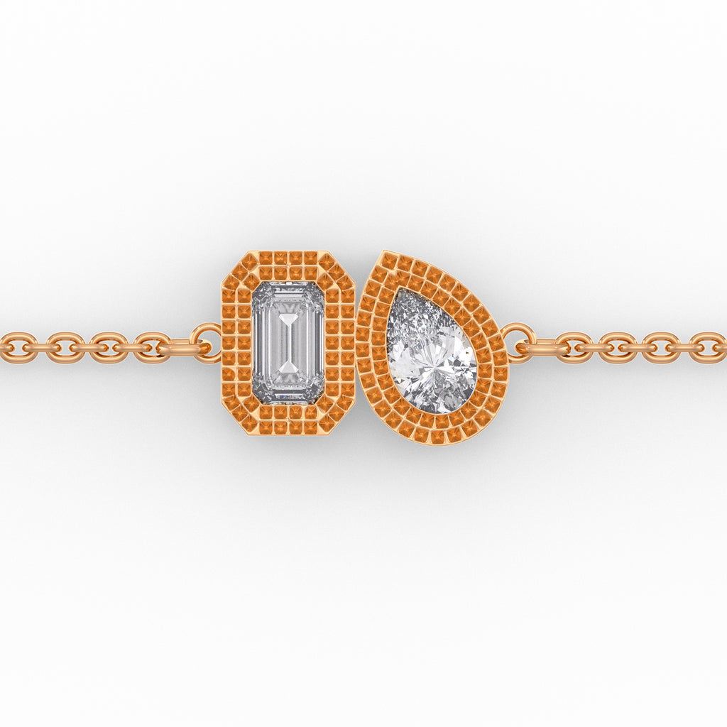 Toi Et Moi Diamond Bracelet 0.40ct in 18ct Rose Gold