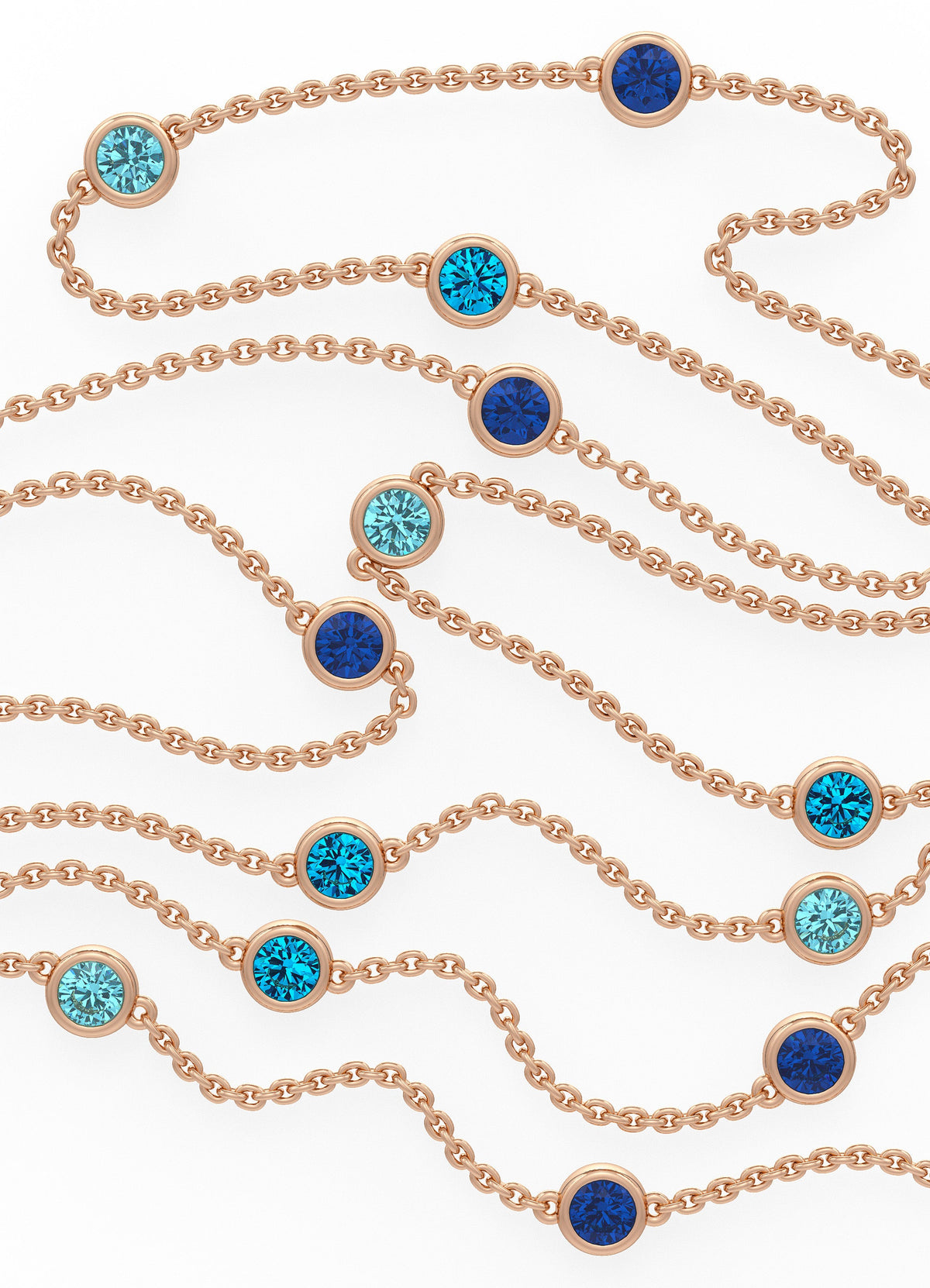 Natural blue gemstone necklace