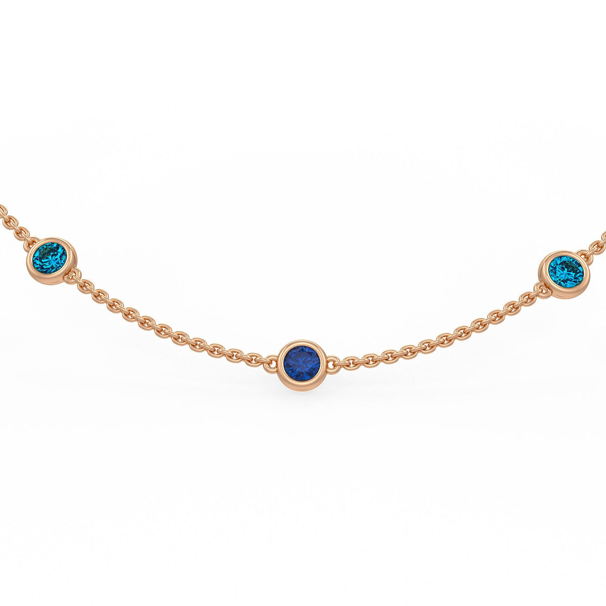 Sapphire, Topaz and Aquamarine necklace