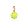 Diamond Tennis Ball Pendant in Rose Gold 0.25ct (without chain) with Enamel