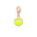 Diamond Tennis Ball Charm 0.25ct in Rose Gold Enamel