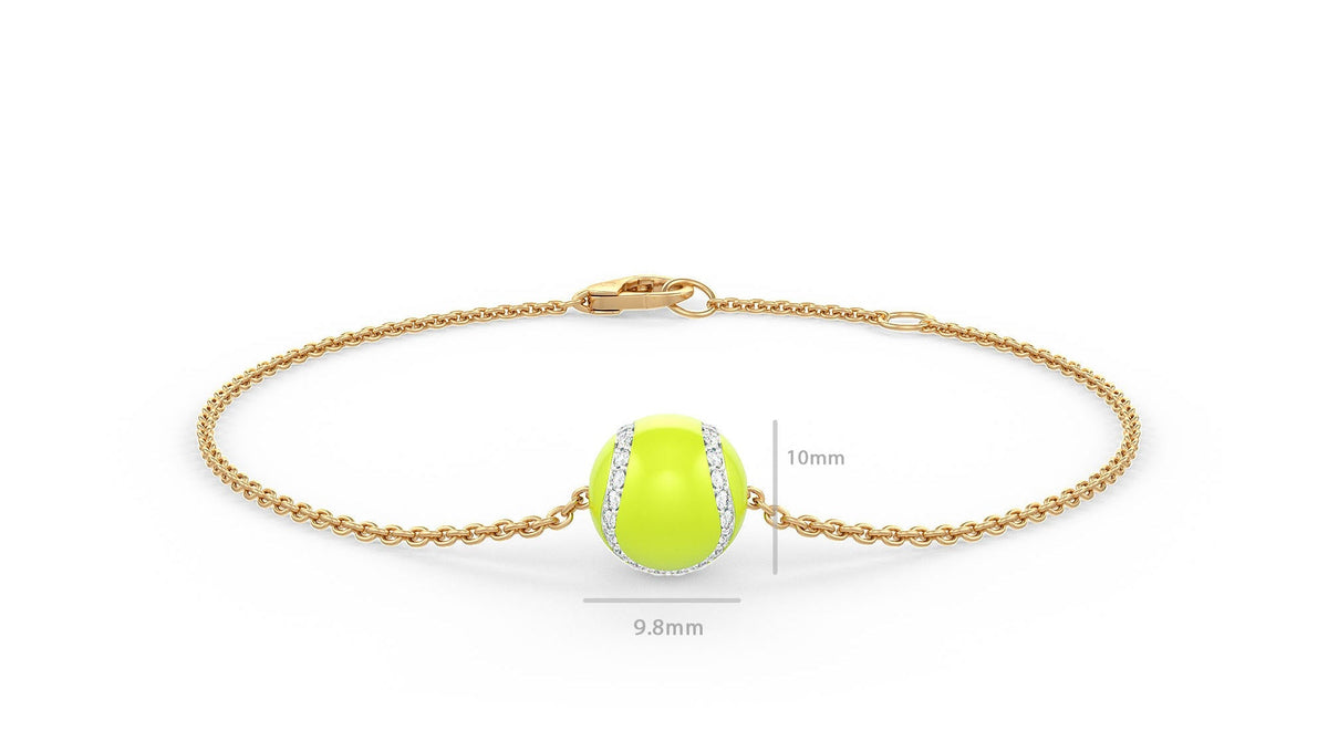 Gold bracelet with a green bead on a white background