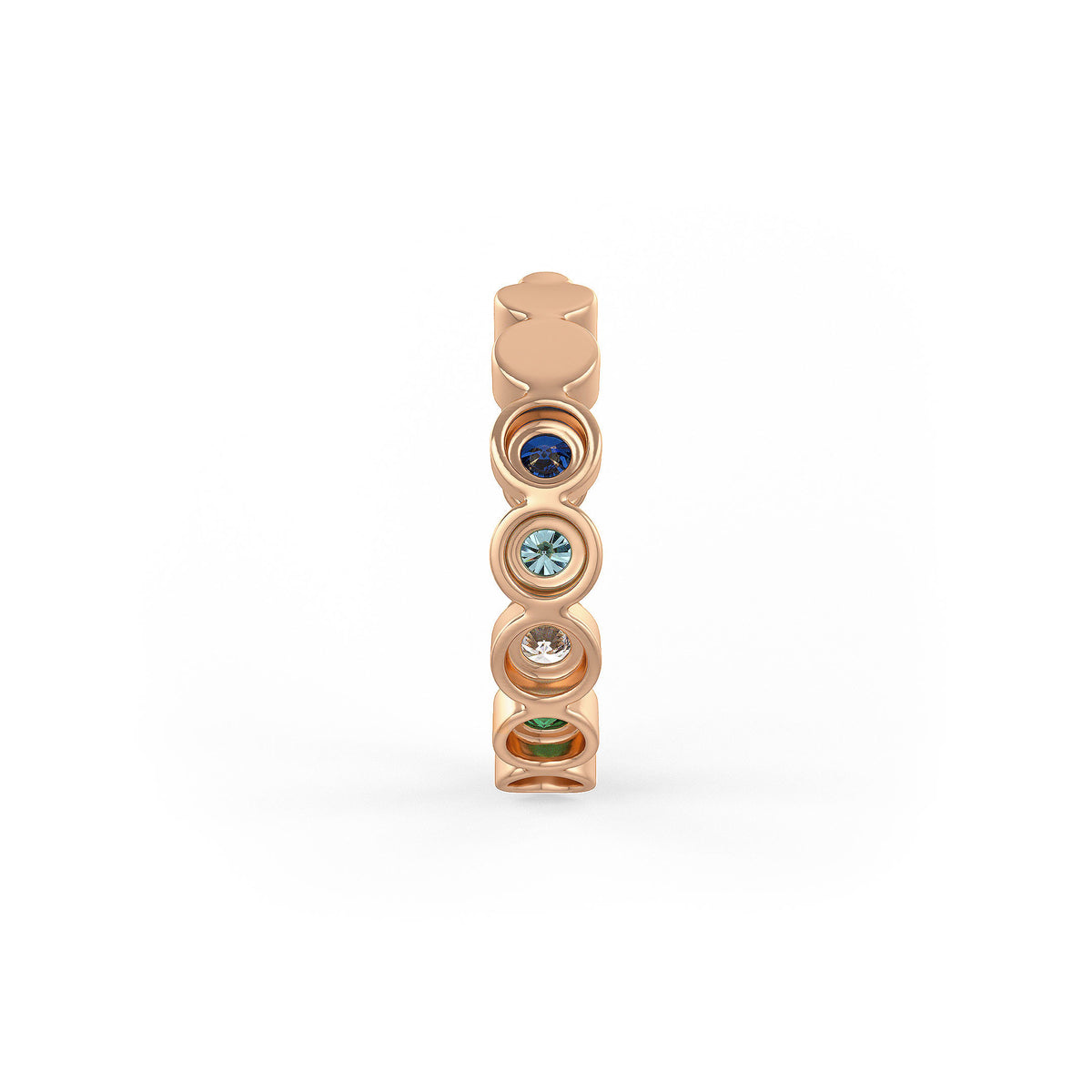 Sapphire and Diamond Hoop Earrings Rose Gold