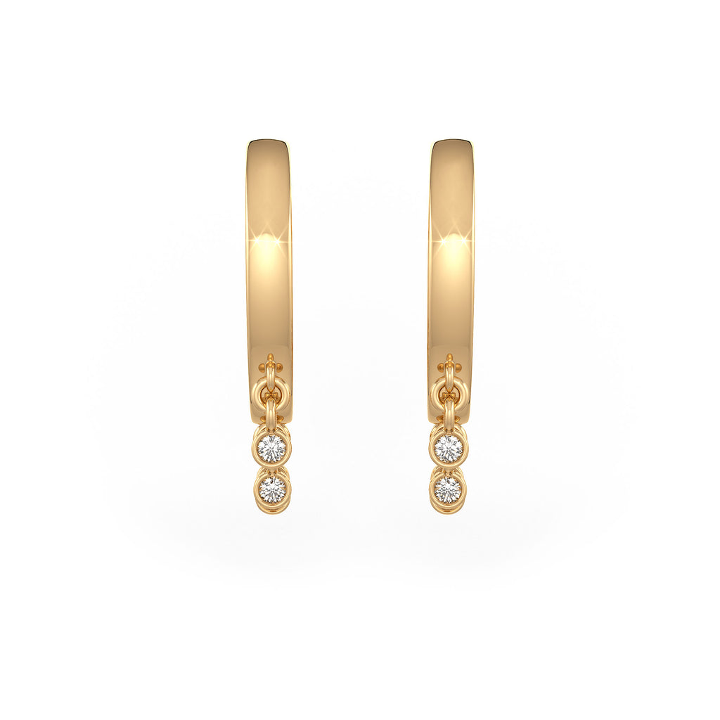 Minimal 18ct yellow gold diamond hoop earrings