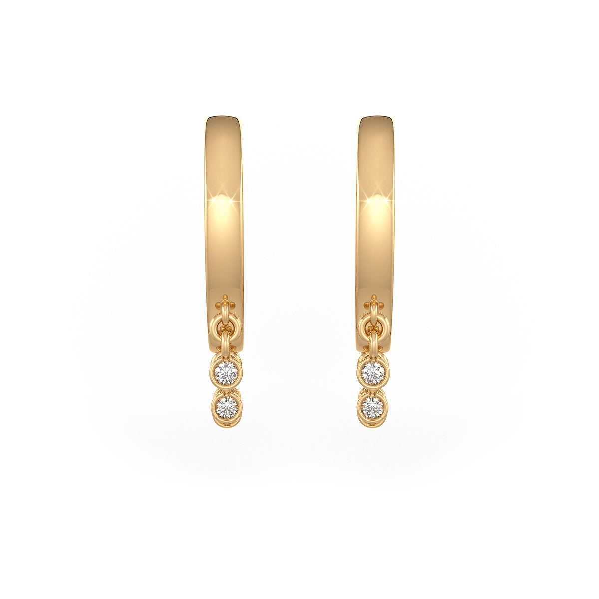 Minimal 18ct yellow gold diamond hoop earrings