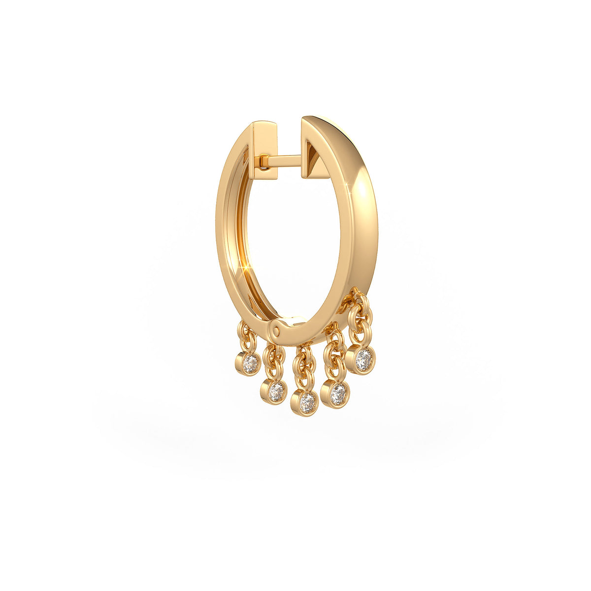 Chic 0.17ct diamond hoop in yellow gold