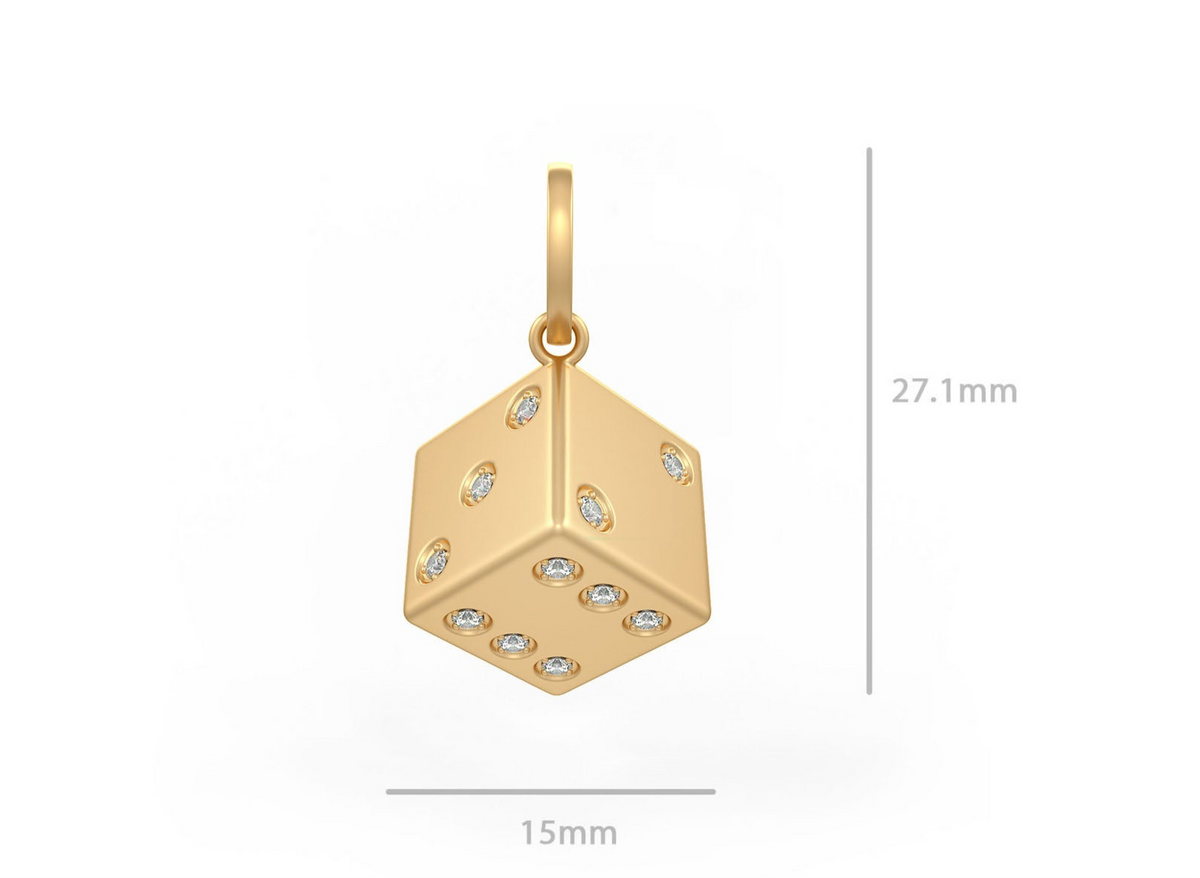 Jane Austen collection diamond pendant with size reference