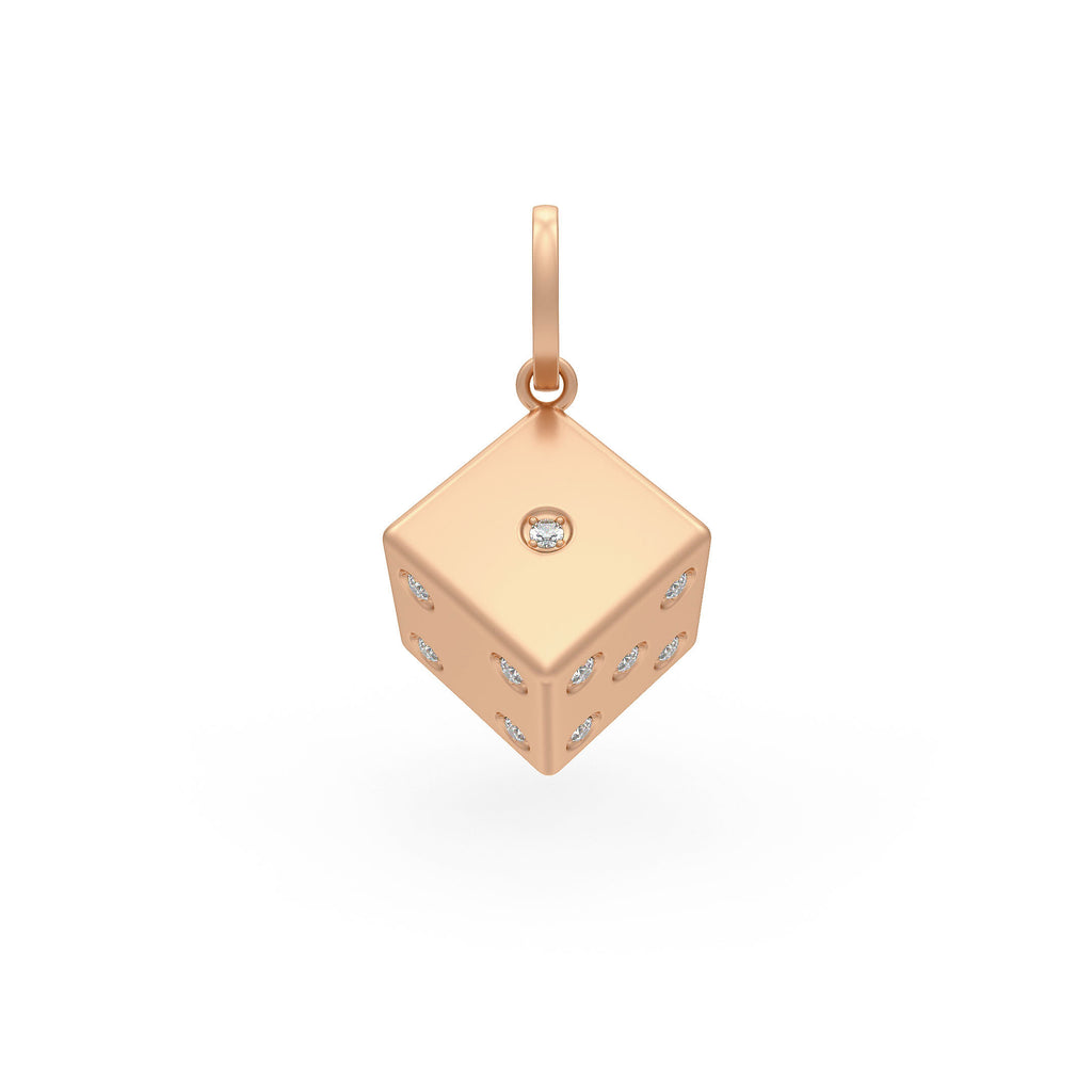 6.5g rose gold dice pendant