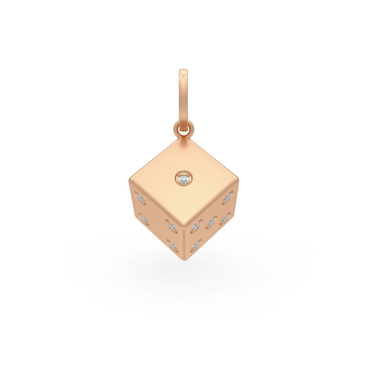6.5g rose gold dice pendant
