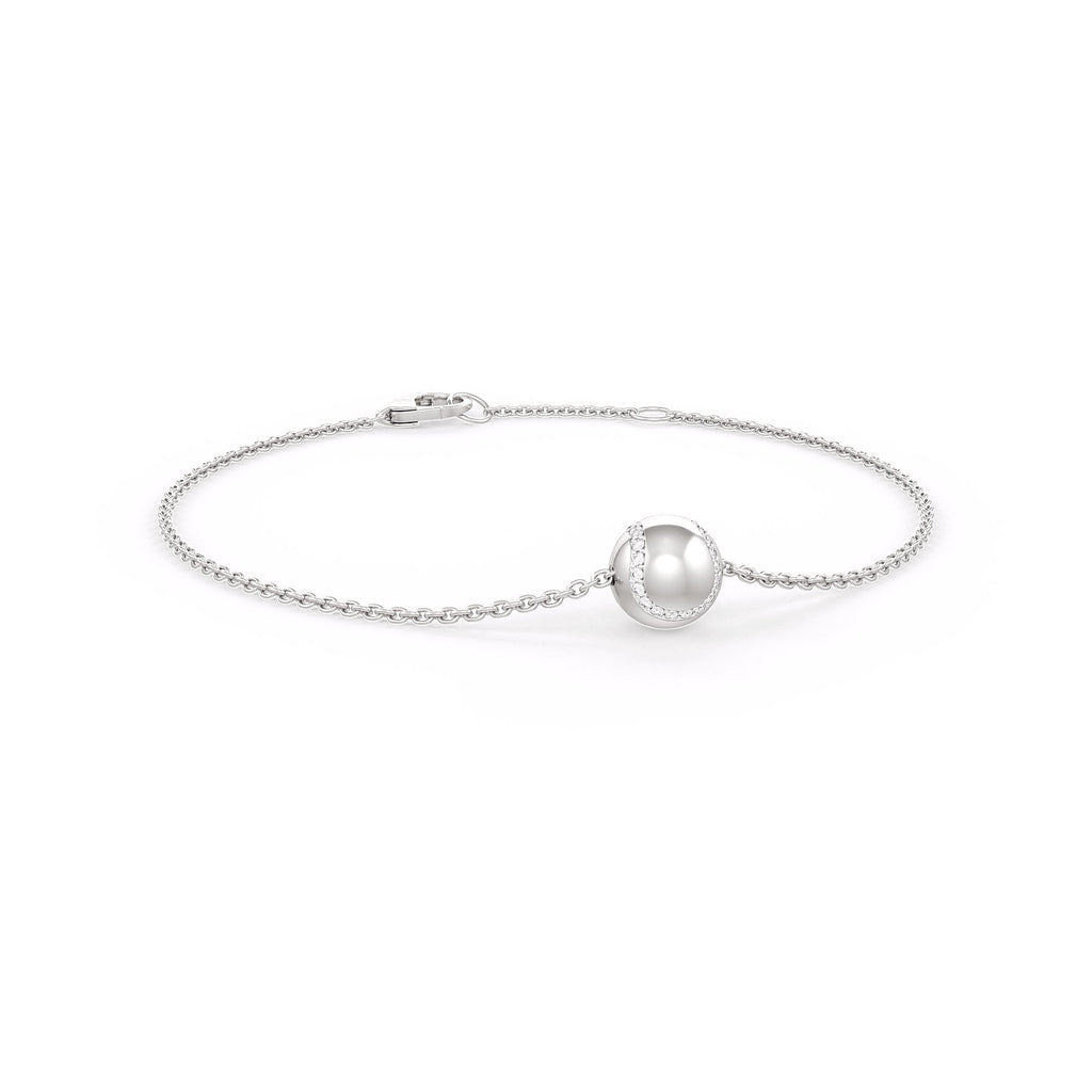 Diamond Tennis Ball Bracelet in White Gold 0.25ct
