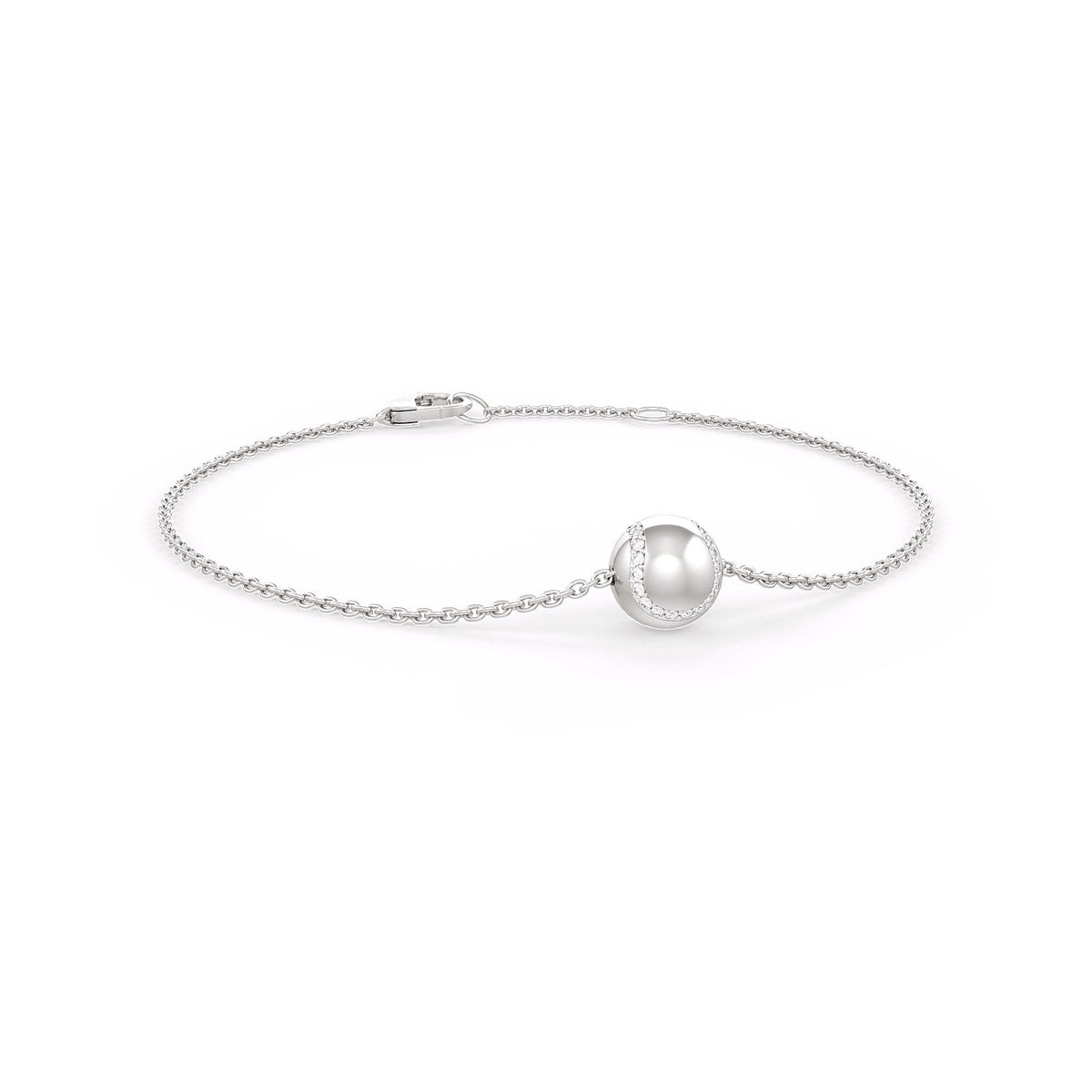Diamond Tennis Ball Bracelet in White Gold 0.25ct