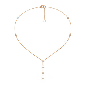Blushing Beauty: Diamond Petal Lariat Necklace