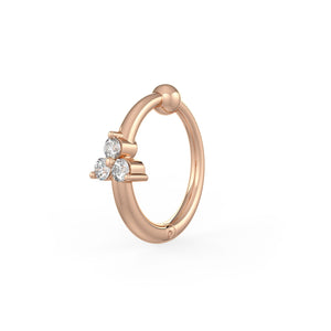 18ct Rose Gold Diamond Nose Hoop Ring
