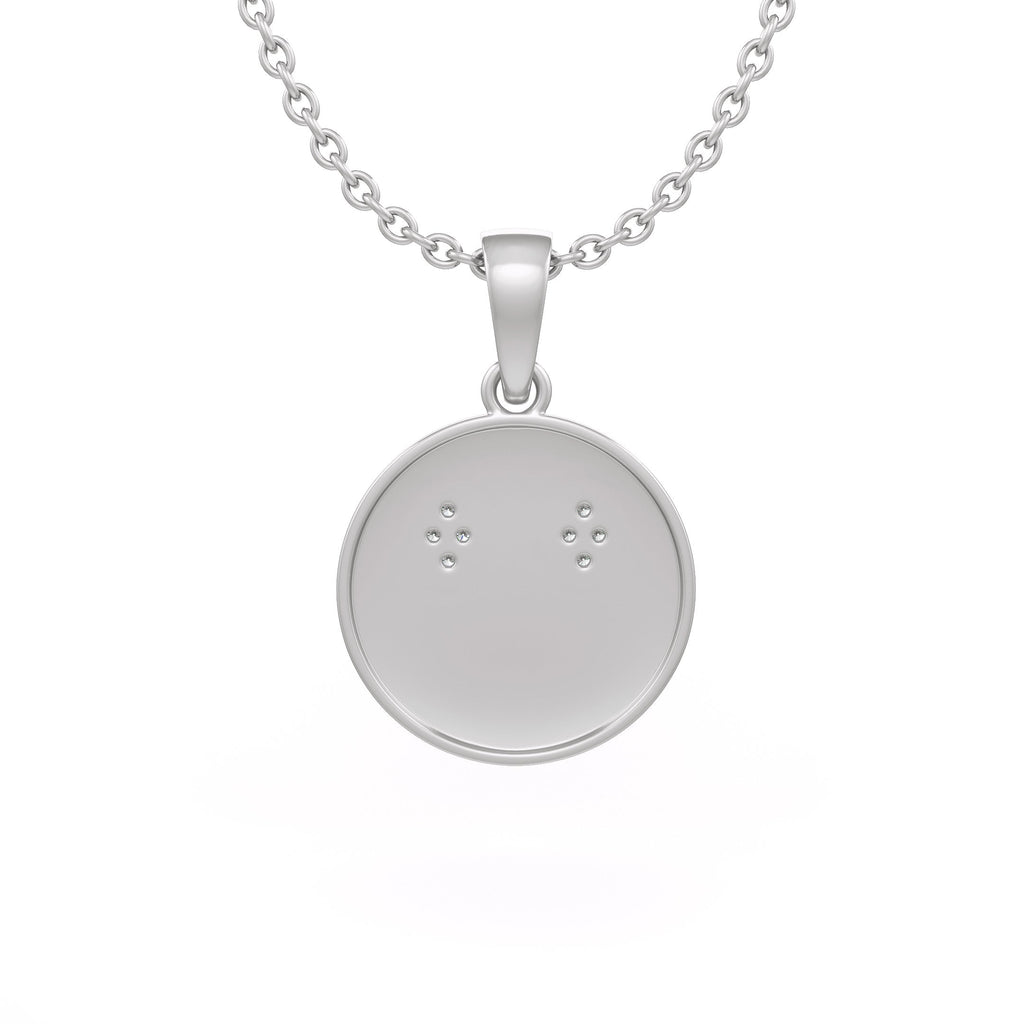 Smiley emoji face diamond pendant in 18ct white gold