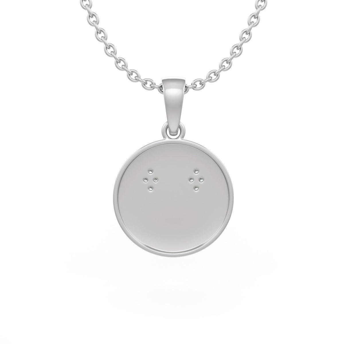 Smiley emoji face diamond pendant in 18ct white gold