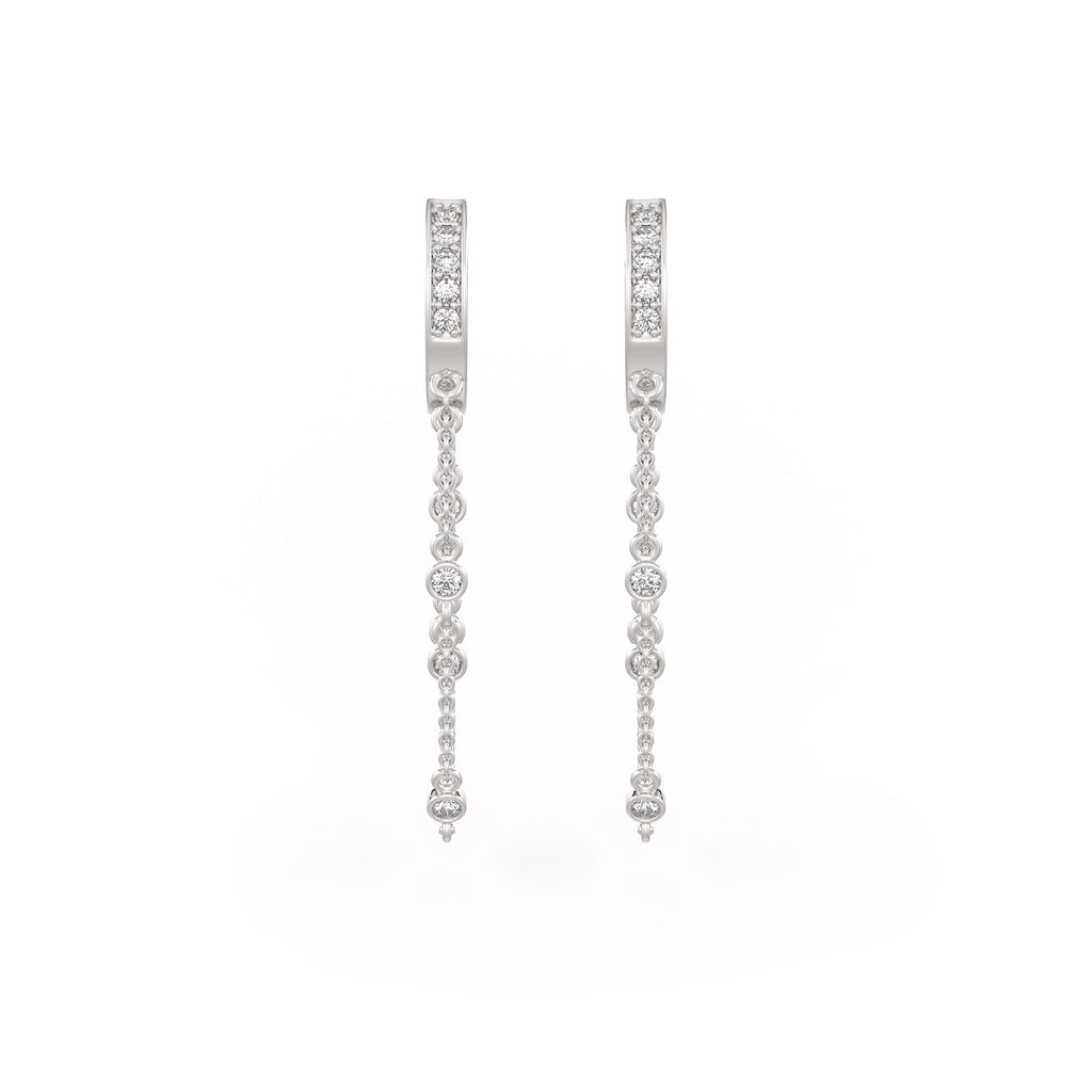 Chic white gold hoop earrings with diamonds
